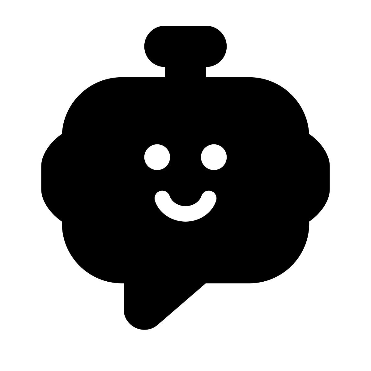 apple sf black filled style bot messaggio icon