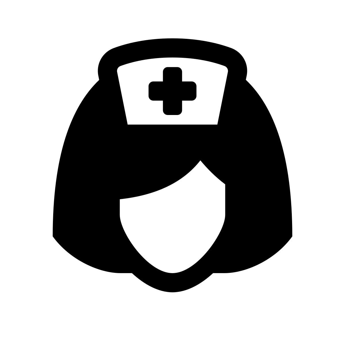 apple sf black filled style 간호사 여성 icon