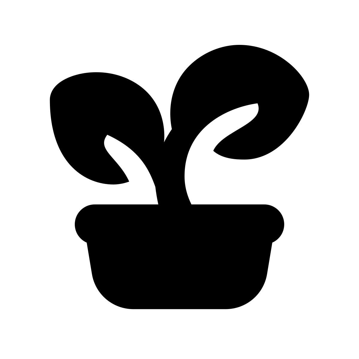 apple sf black filled style potted plant icon