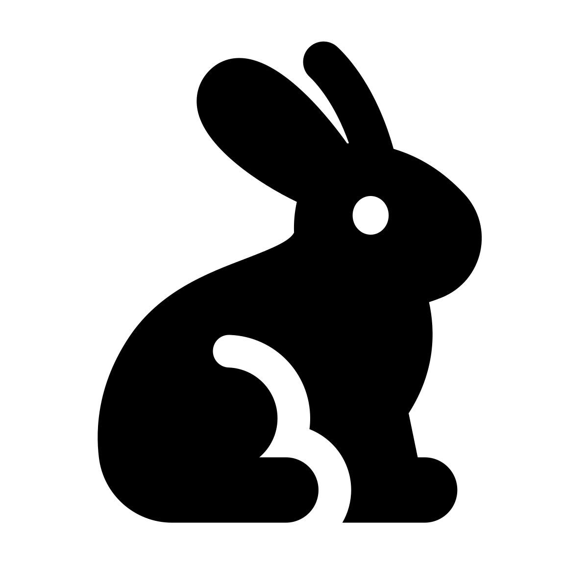 apple sf black filled style conejo icon