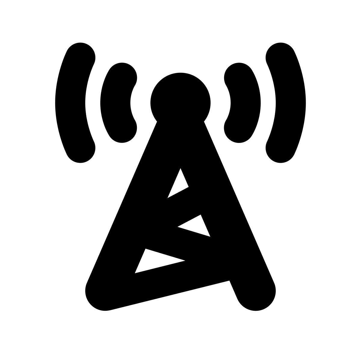 apple sf black filled style torre de radio icon