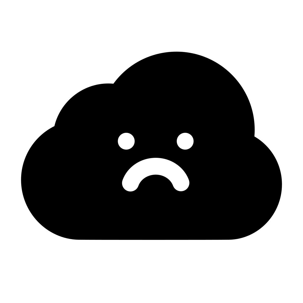 apple sf black filled style 伤心的云 icon