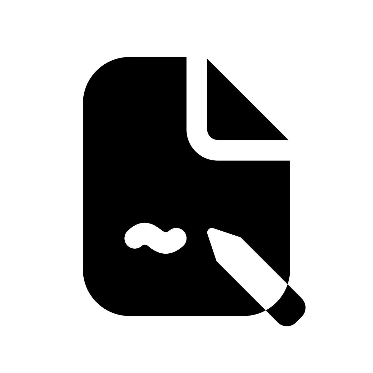 icon assinando um documento apple sf black filled estilo