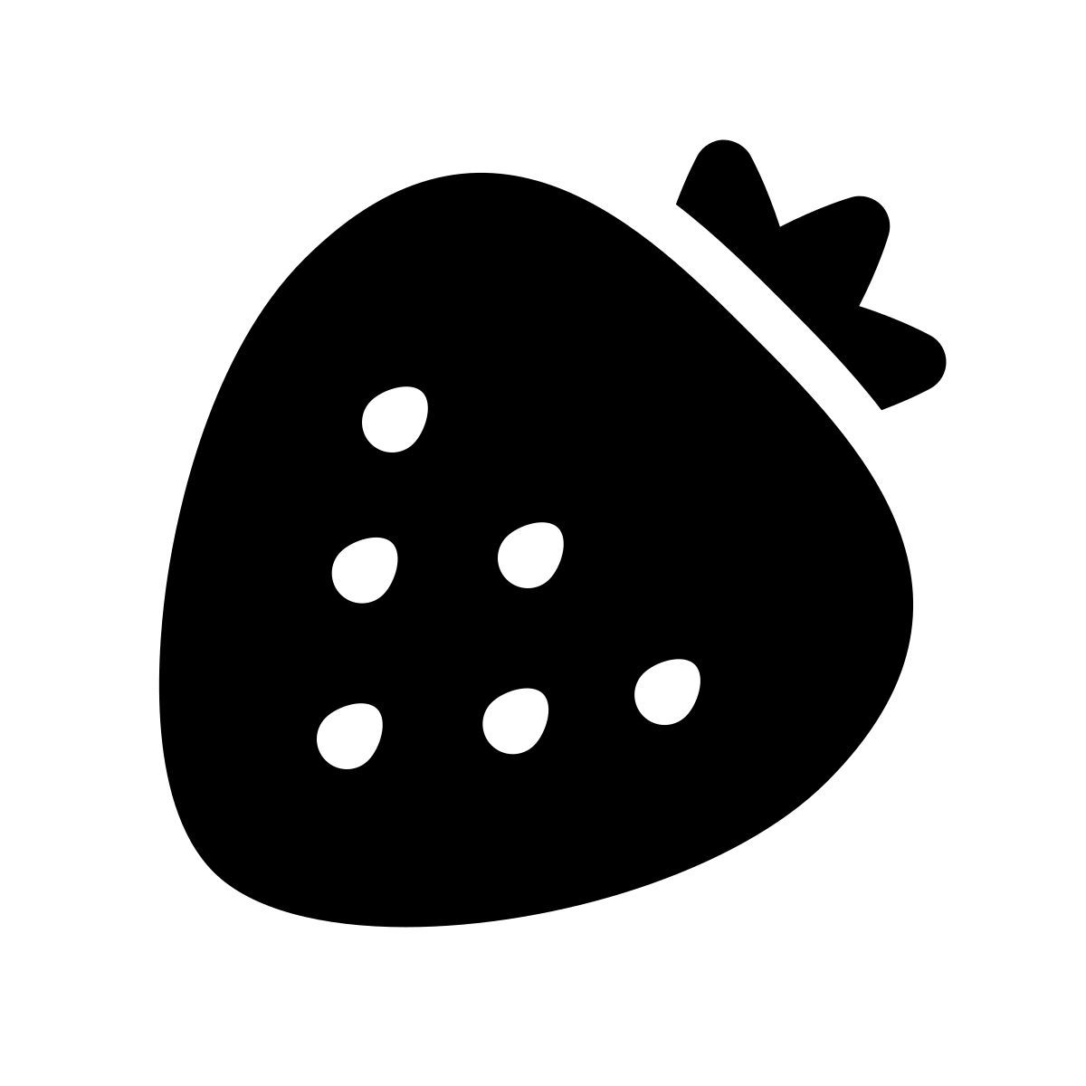 apple sf black filled style strawberry icon