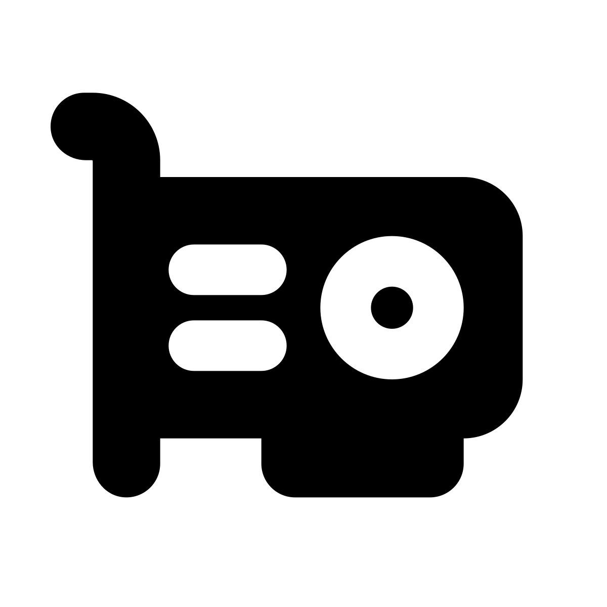 apple sf black filled style video card icon