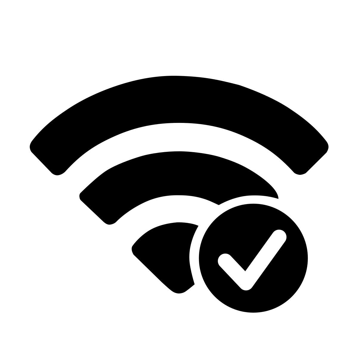 apple sf black filled style wi fi connected icon