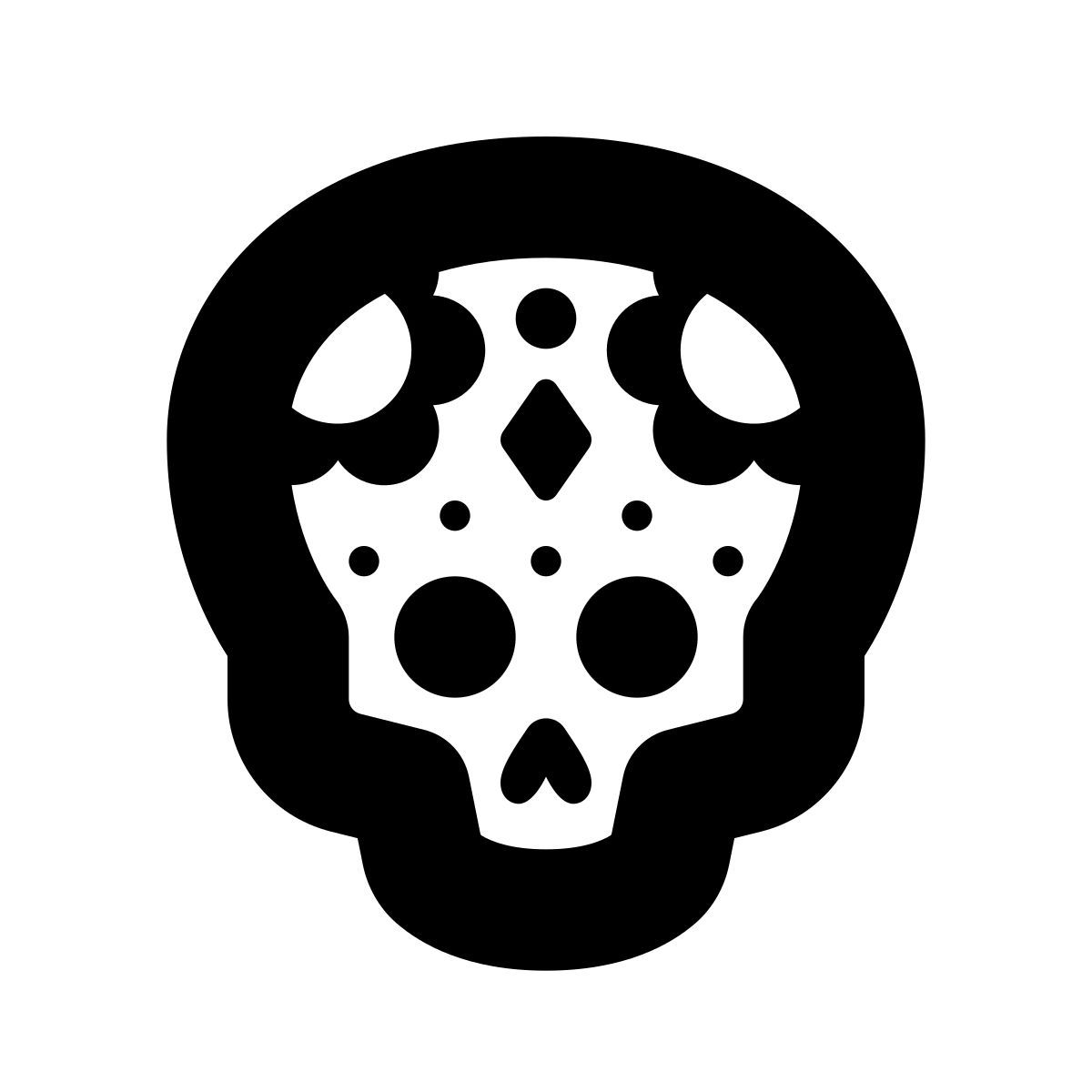 apple sf black style dia de los muertos icon