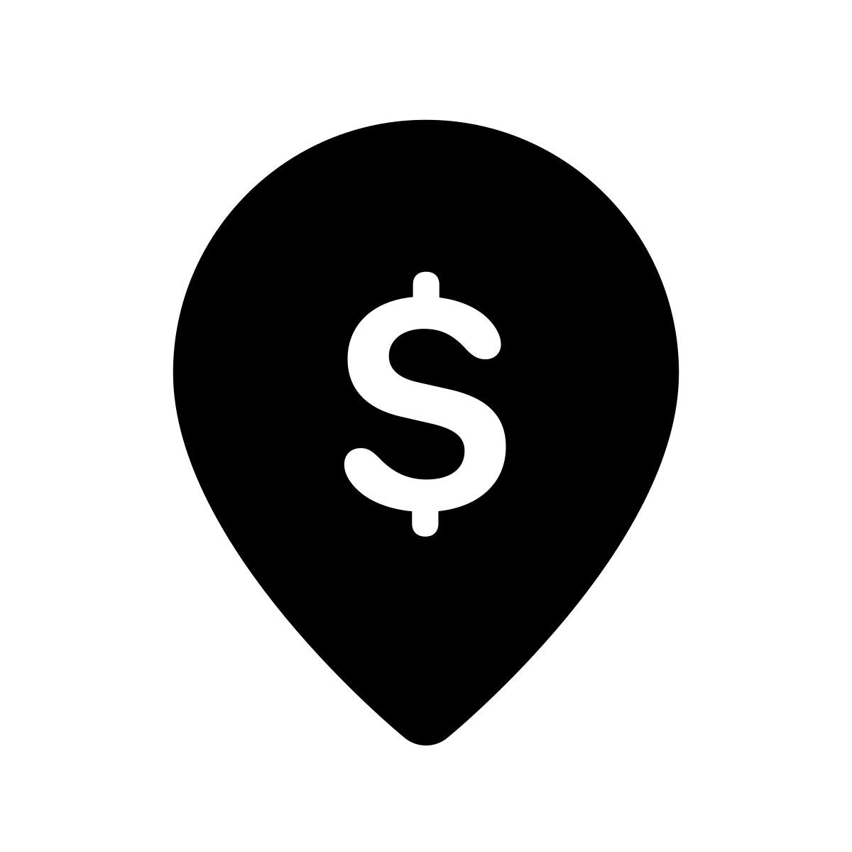 apple sf regular filled style dollar place marker icon