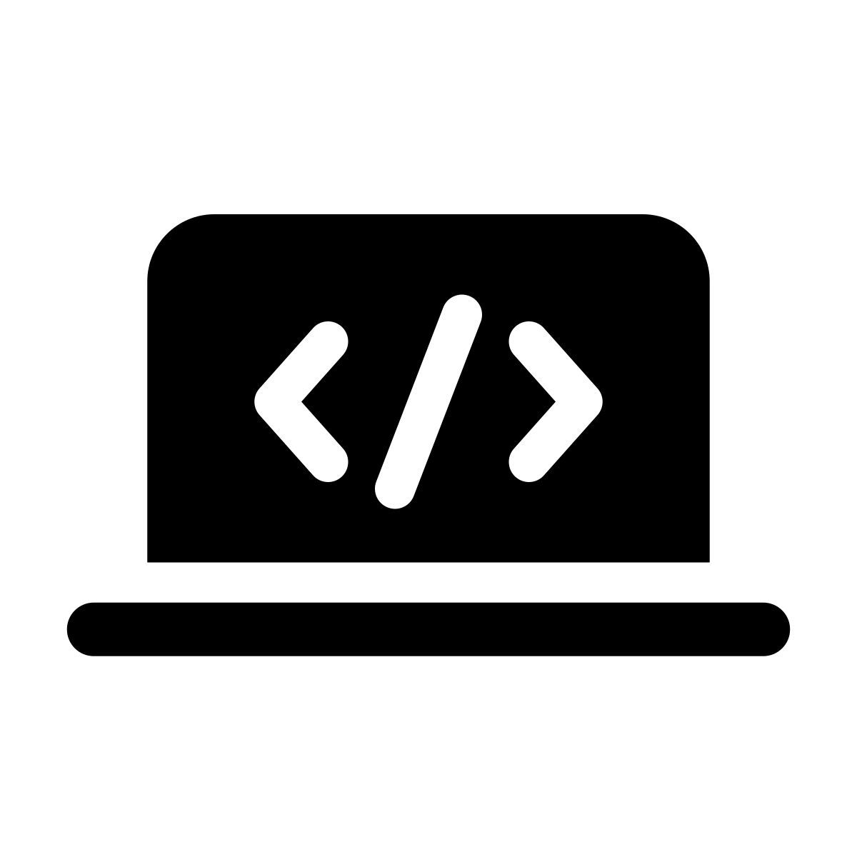 apple sf regular filled style laptop coding icon