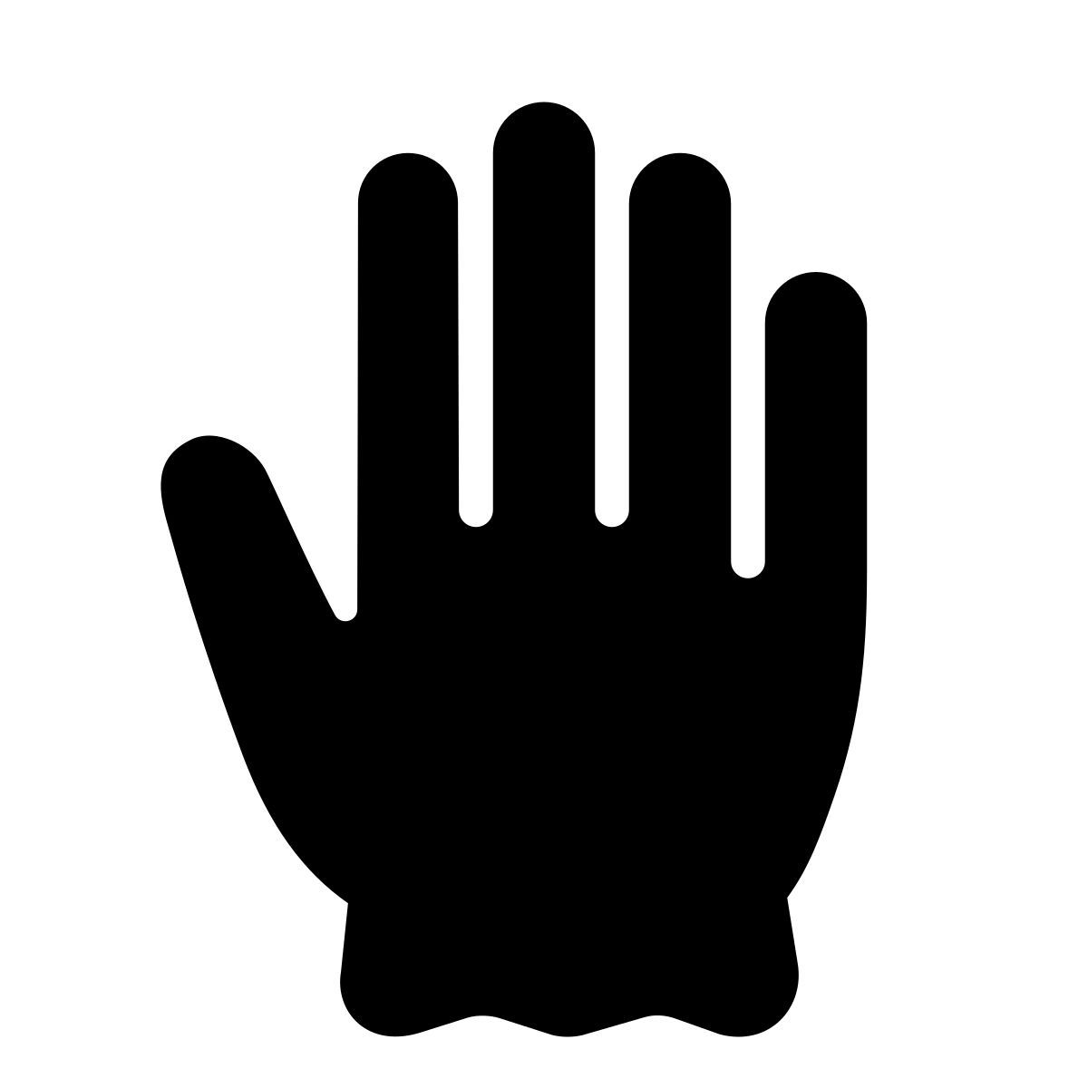 apple sf regular filled style guanti di gomma icon