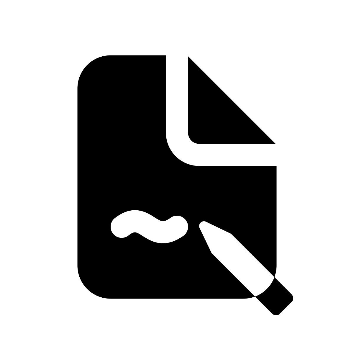 icon assinando um documento apple sf regular filled estilo