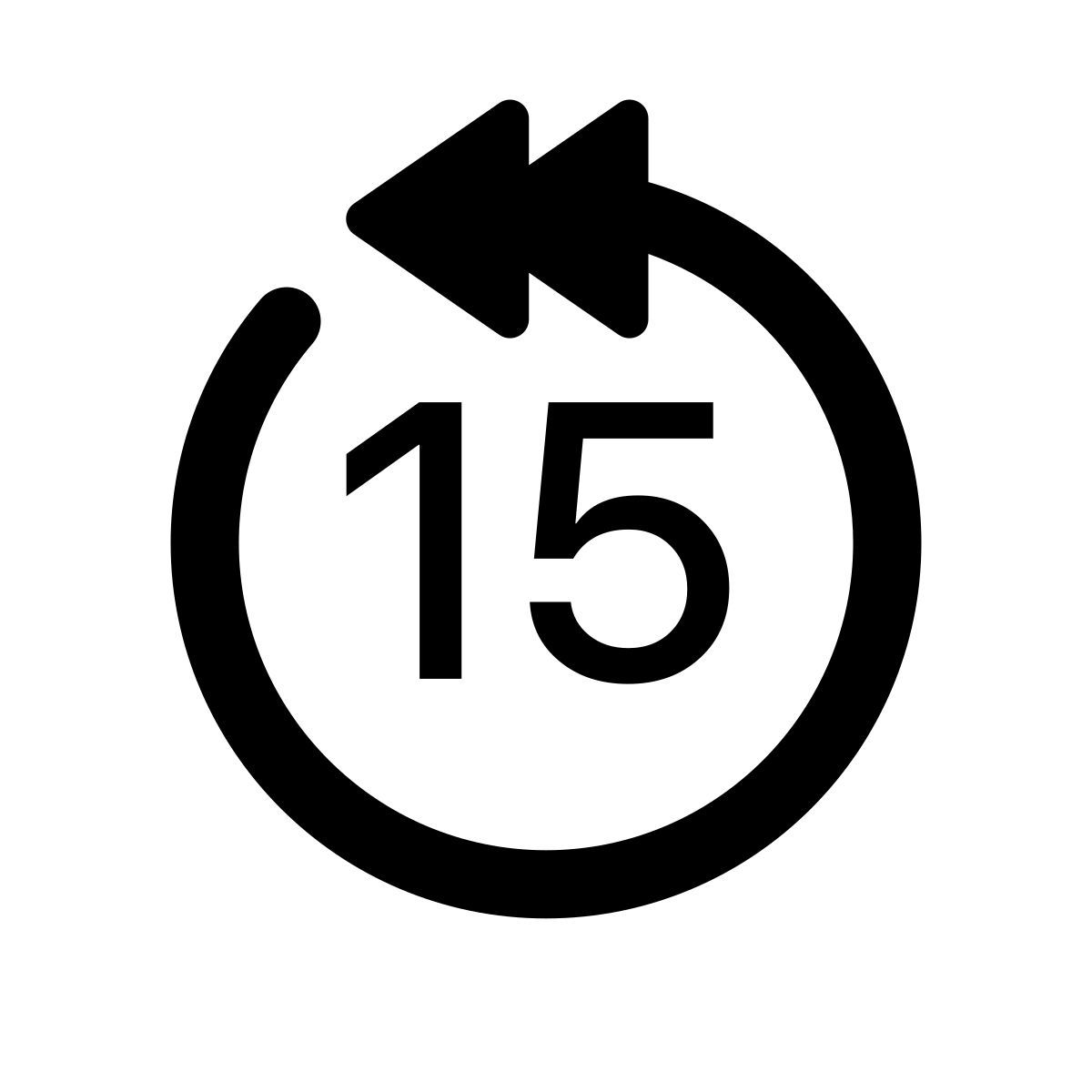 apple sf regular style skip 15 seconds back icon