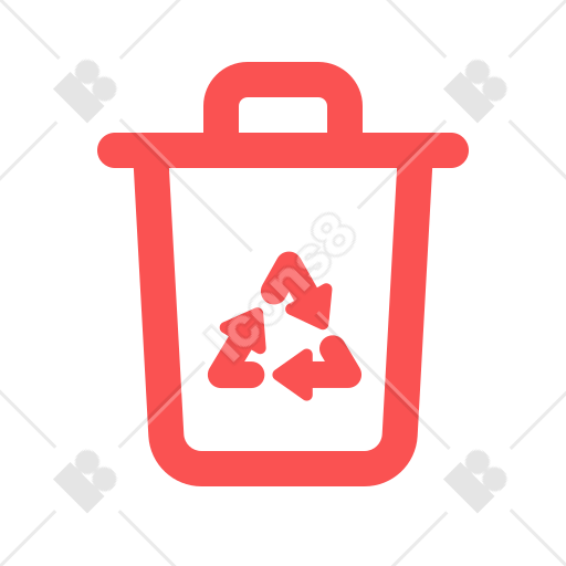 Red Recycle Bin Icon