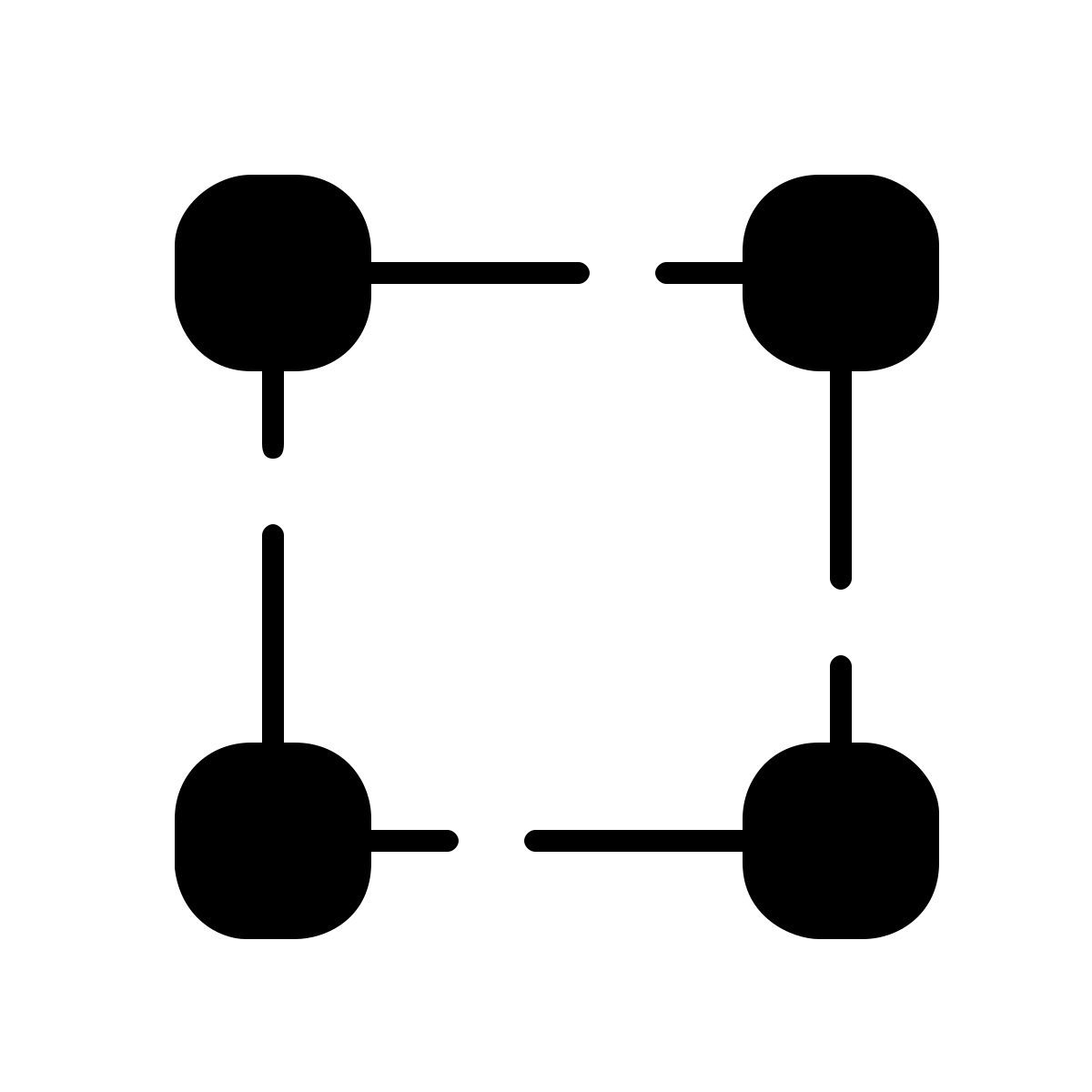 apple sf ultralight filled style blockchain technology icon