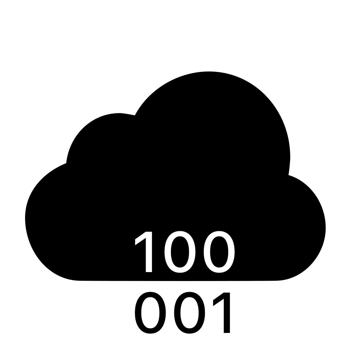 apple sf ultralight filled style código binario de la nube icon
