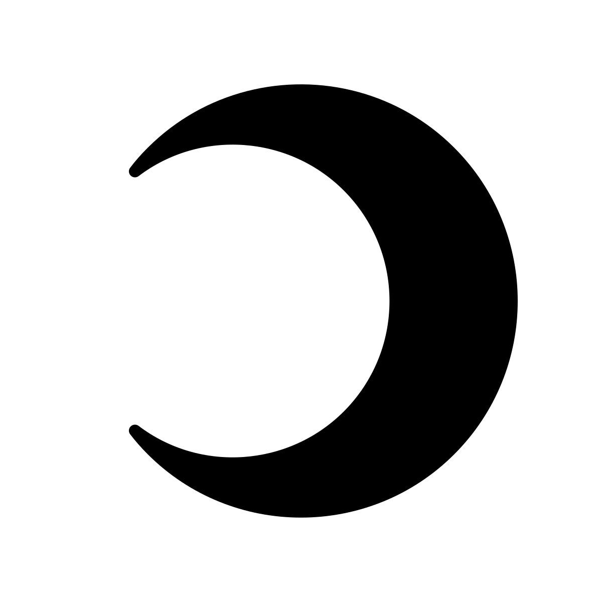 apple sf ultralight filled style crescent icon