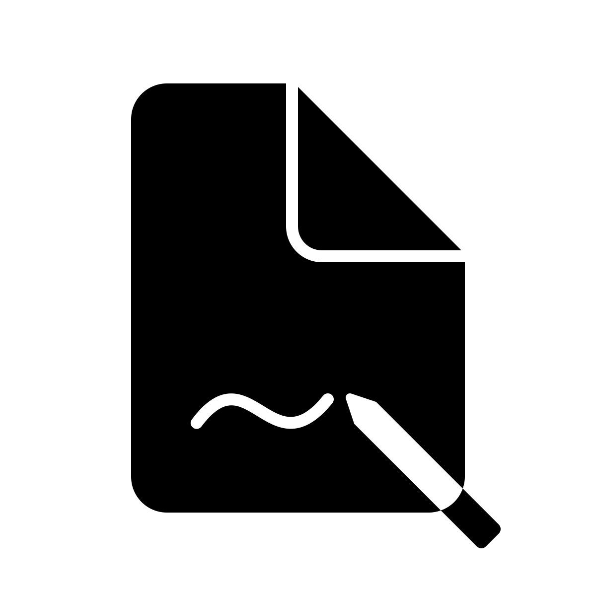icon assinando um documento apple sf ultralight filled estilo