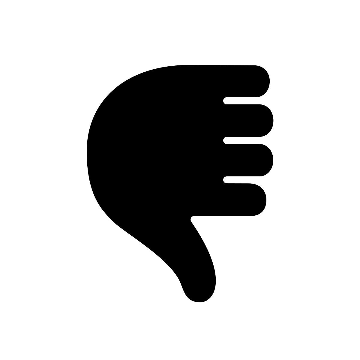 apple sf ultralight filled style daumen runter icon