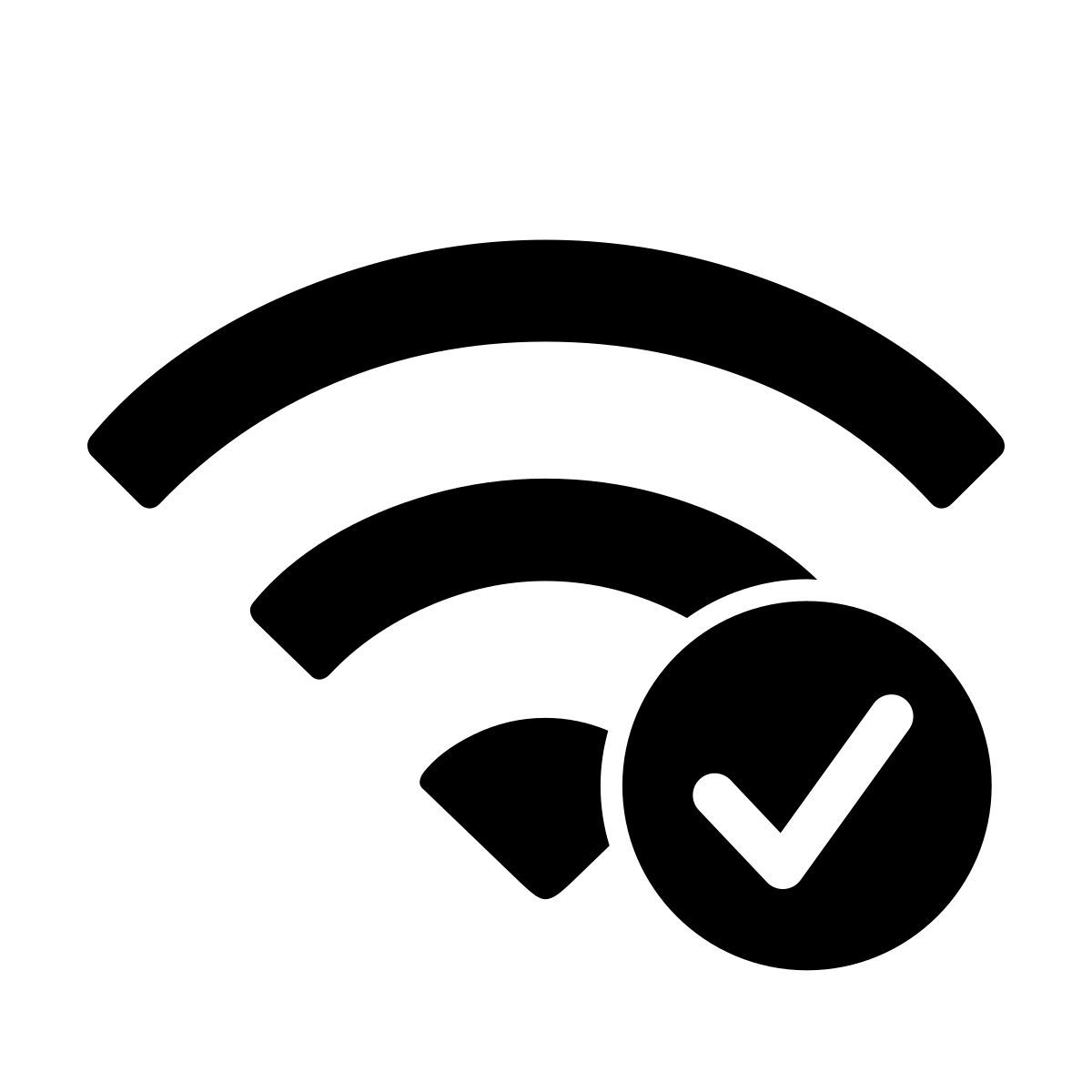 apple sf ultralight filled style wi fi connected icon
