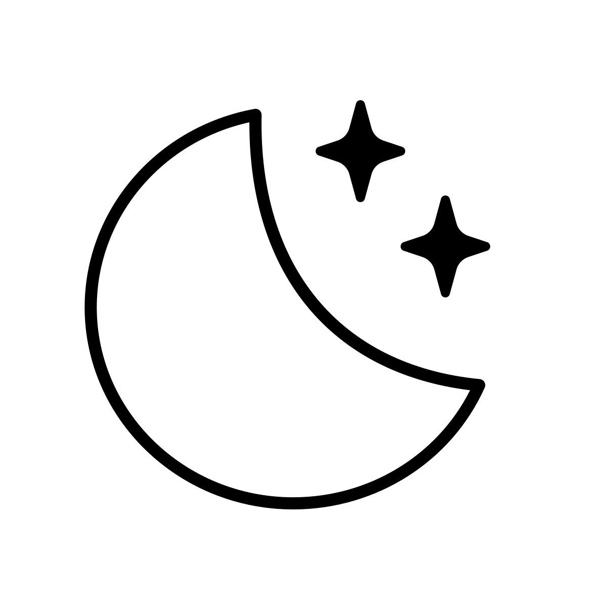 apple sf ultralight style moon and stars icon