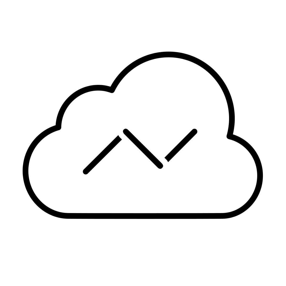 apple sf ultralight style grafico a linee cloud icon