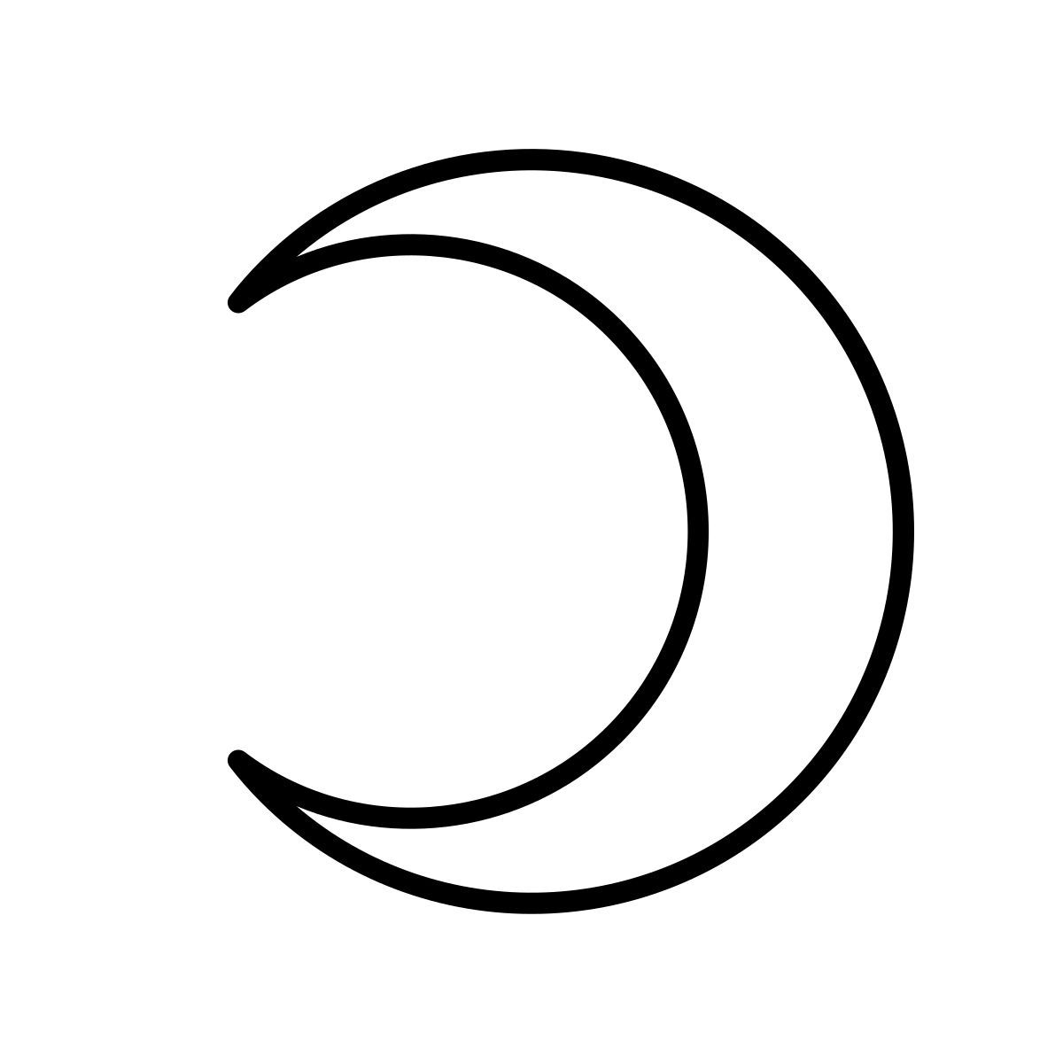 apple sf ultralight style crescent moon icon