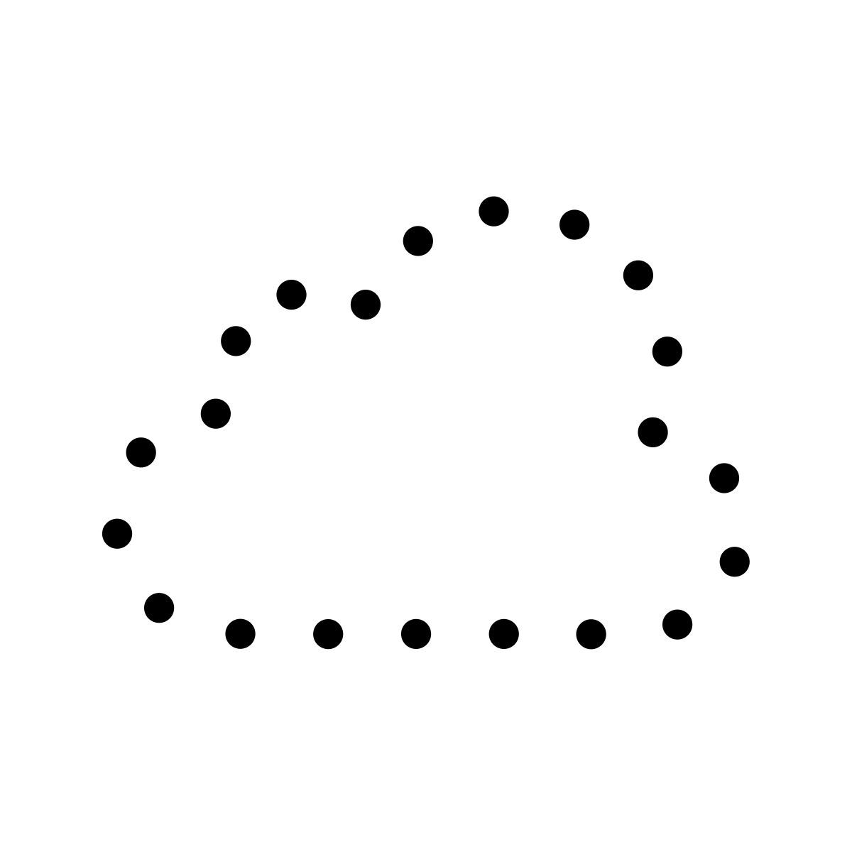 apple sf ultralight style nuvola tratteggiata icon