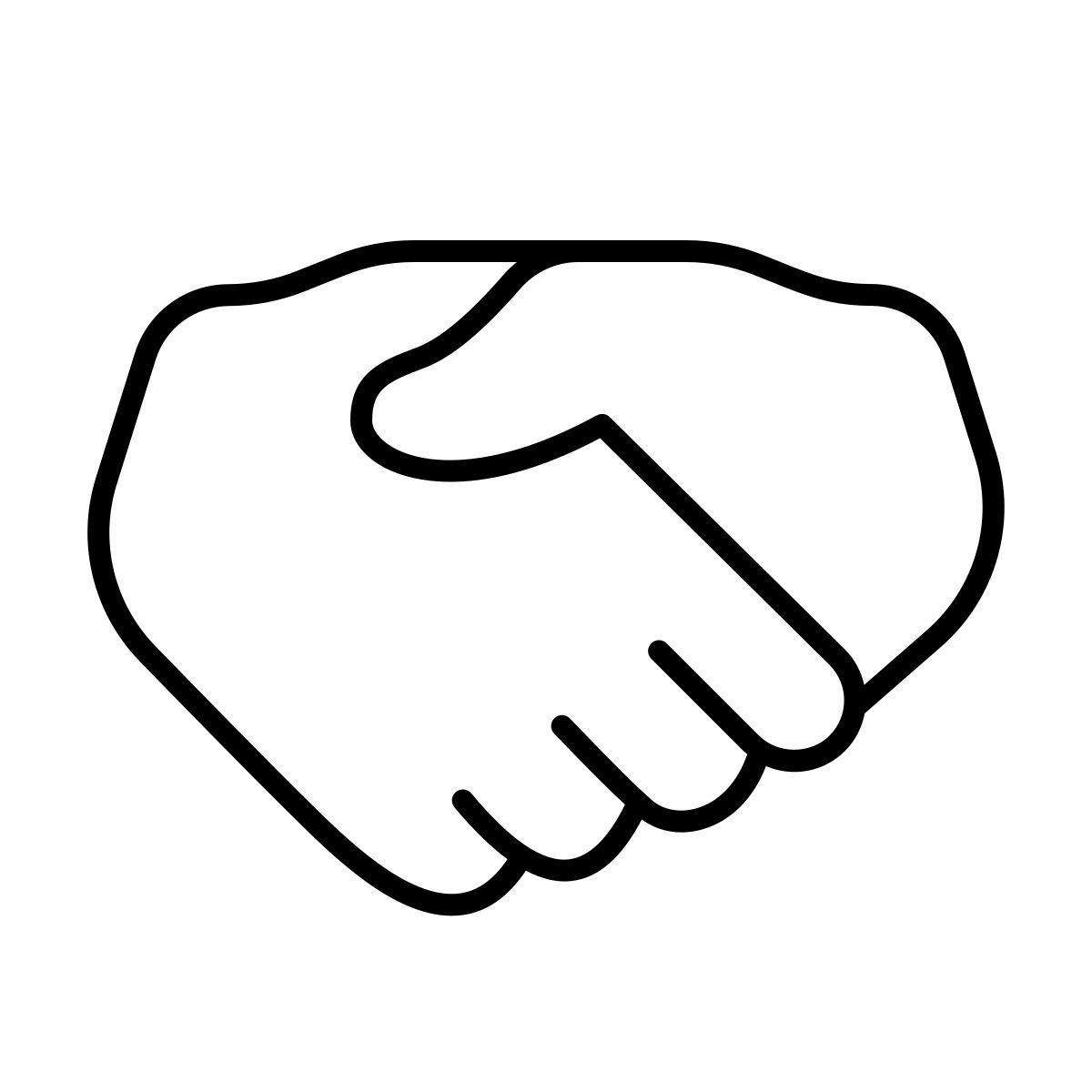 apple sf ultralight style apretón de manos icon