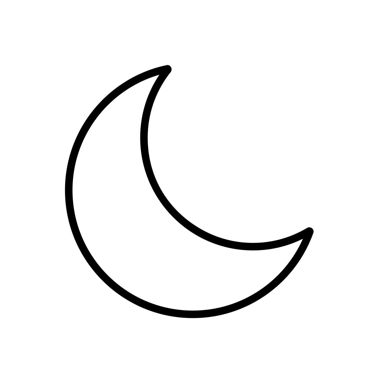 apple sf ultralight style moon symbol icon