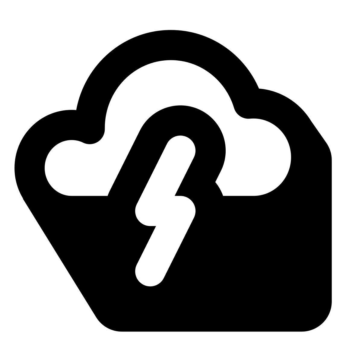 shadow style nuvola e fulmini icon