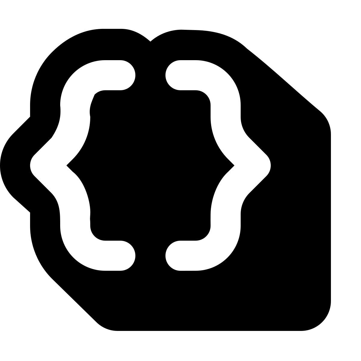 shadow style curly brackets icon