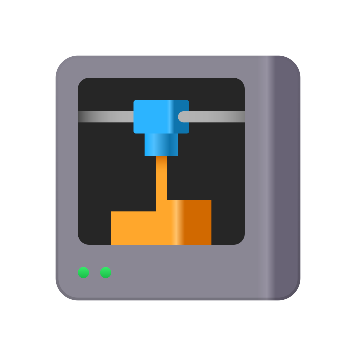 skeuomorphism style 3d printer icon