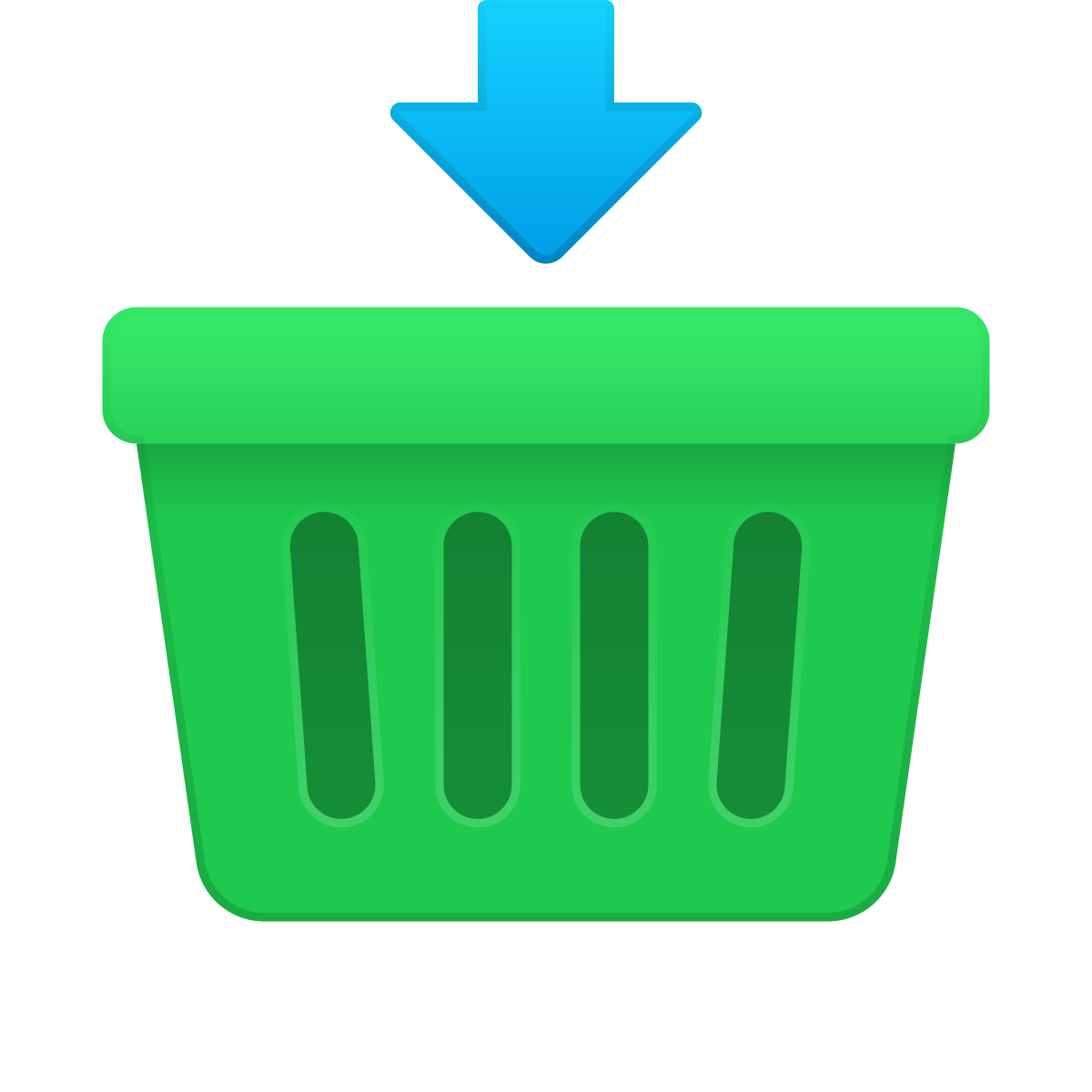 skeuomorphism style add to shopping basket icon
