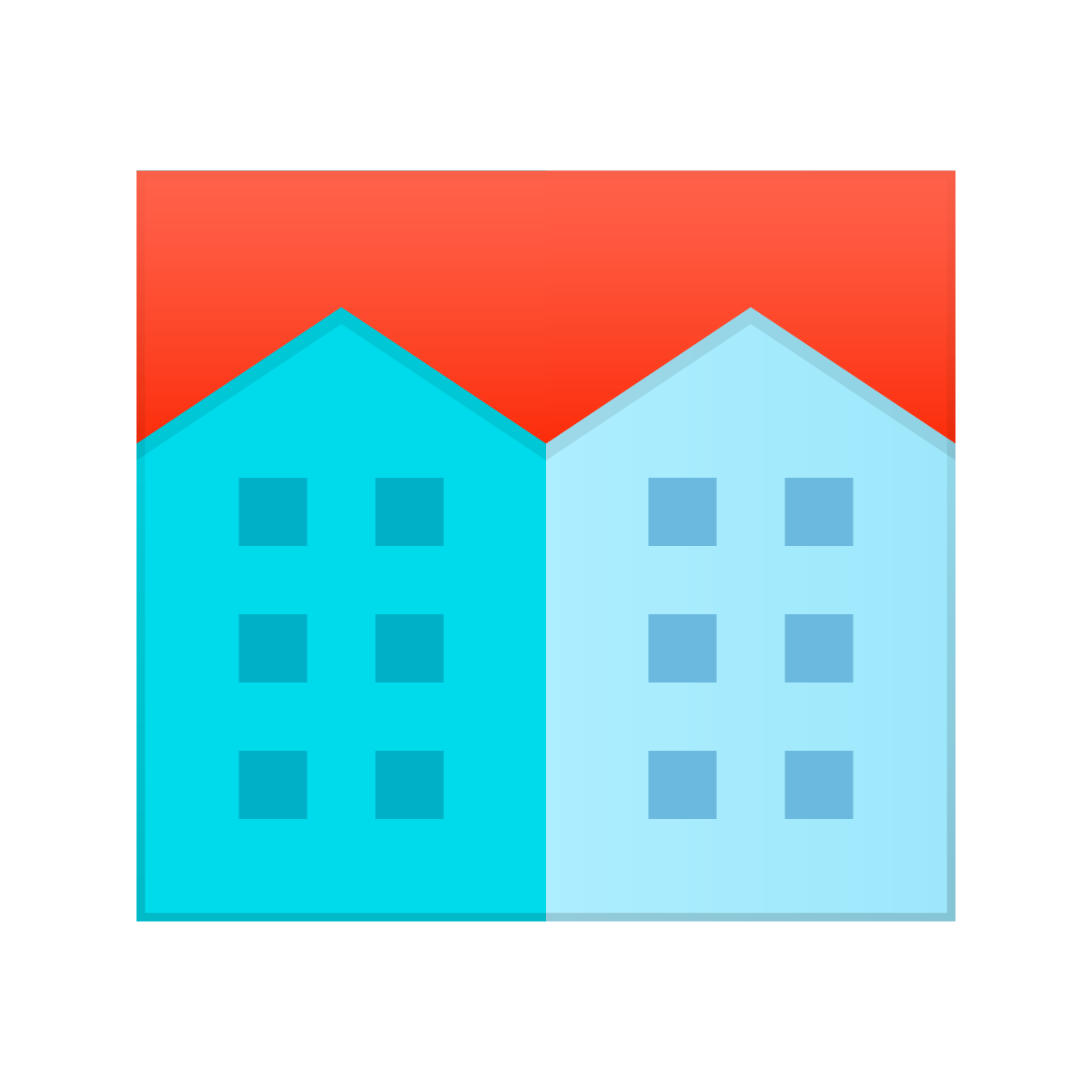 skeuomorphism style apartment icon