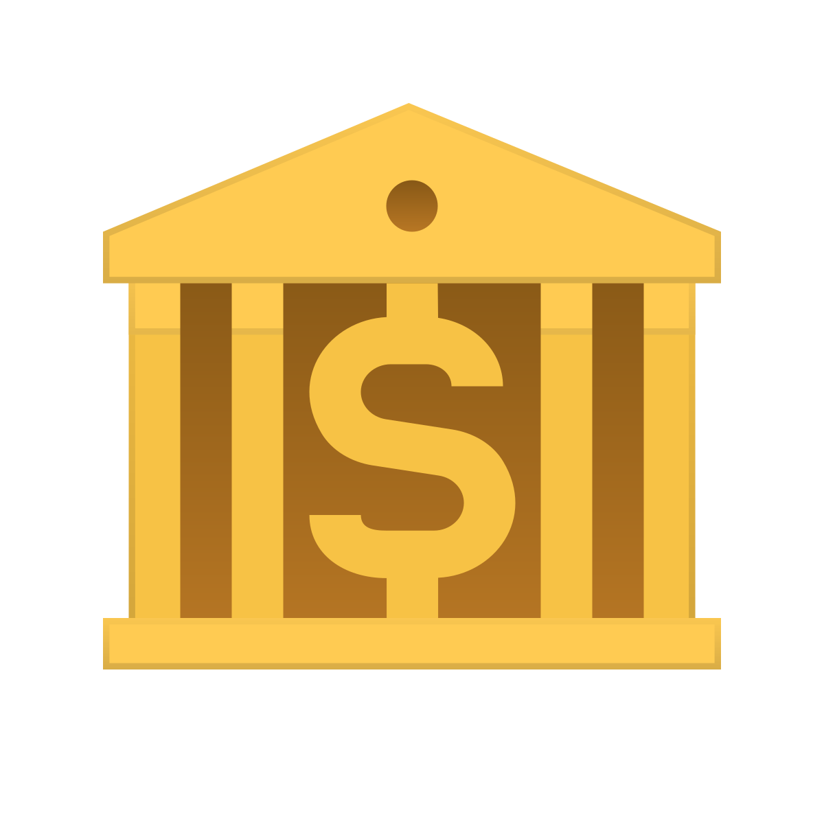 skeuomorphism style bank building icon