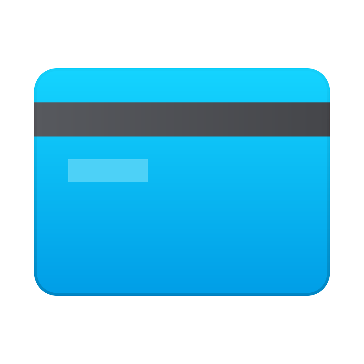 skeuomorphism style bank card back side icon