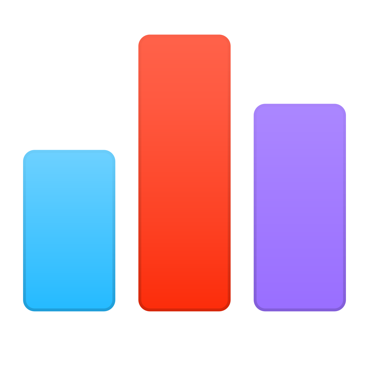 skeuomorphism style bar chart icon