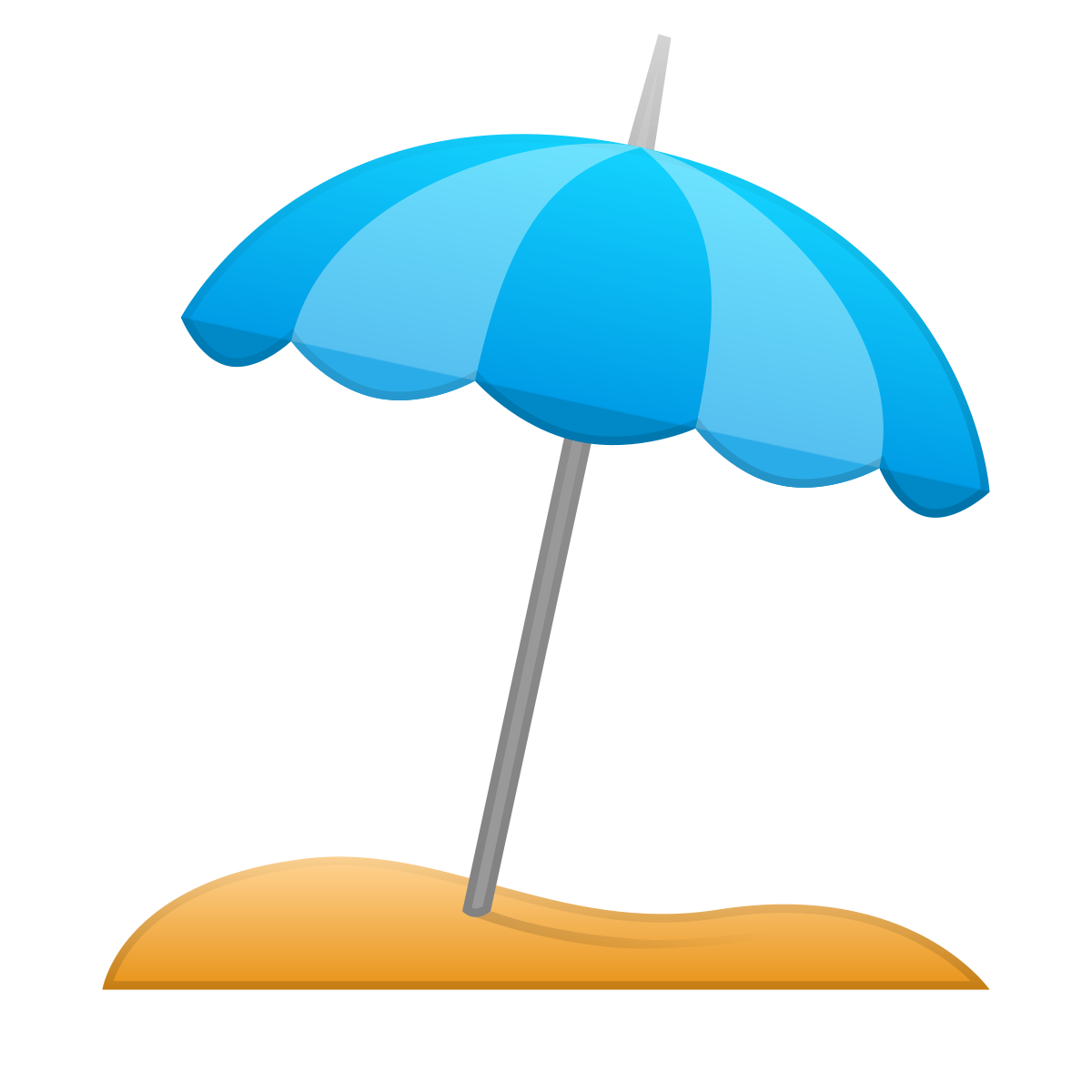 skeuomorphism style beach umbrella icon
