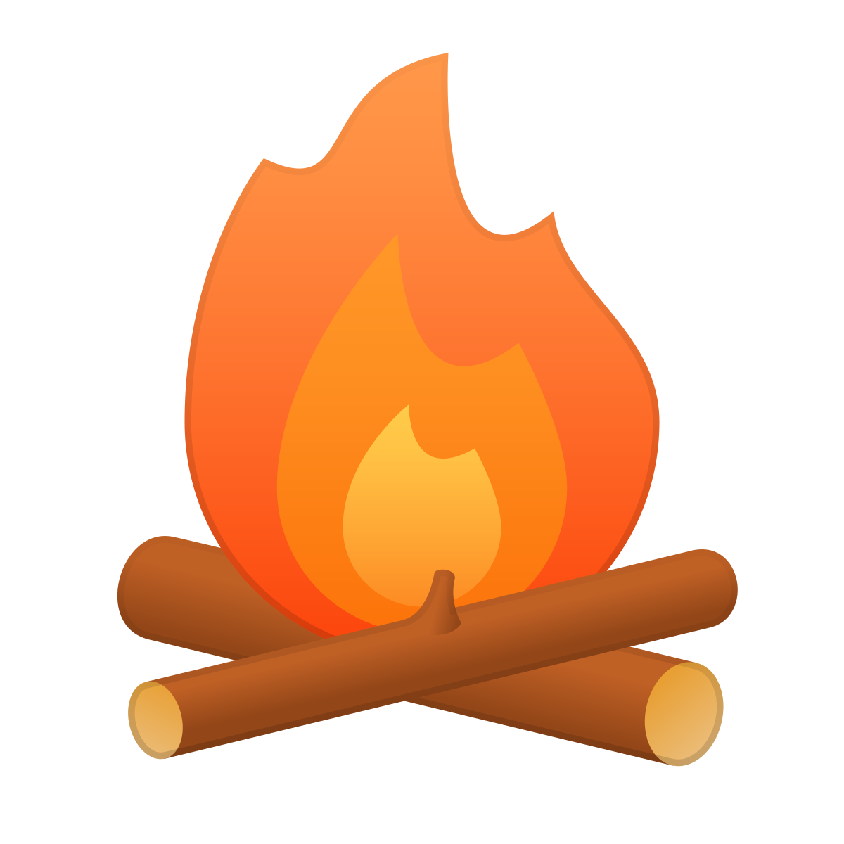 skeuomorphism style campfire icon