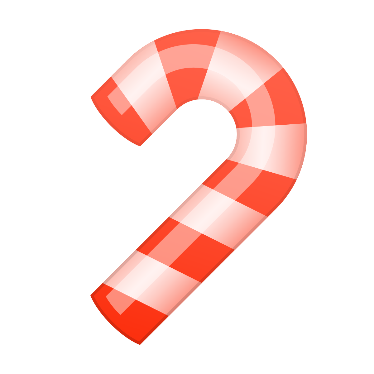 skeuomorphism style candy cane icon