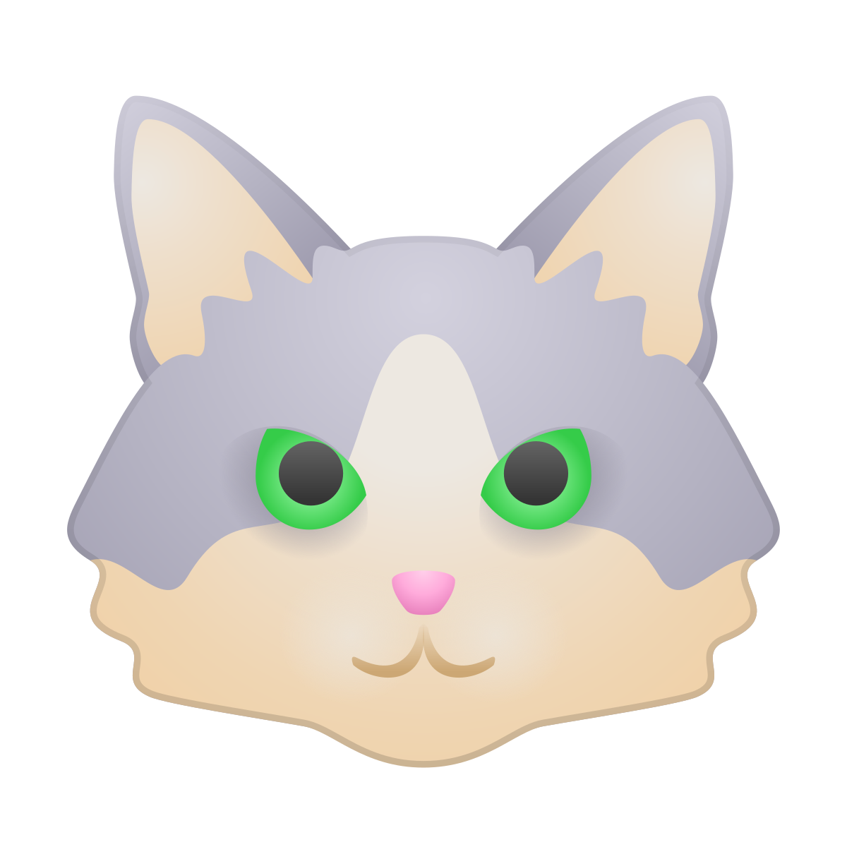 skeuomorphism style cat icon
