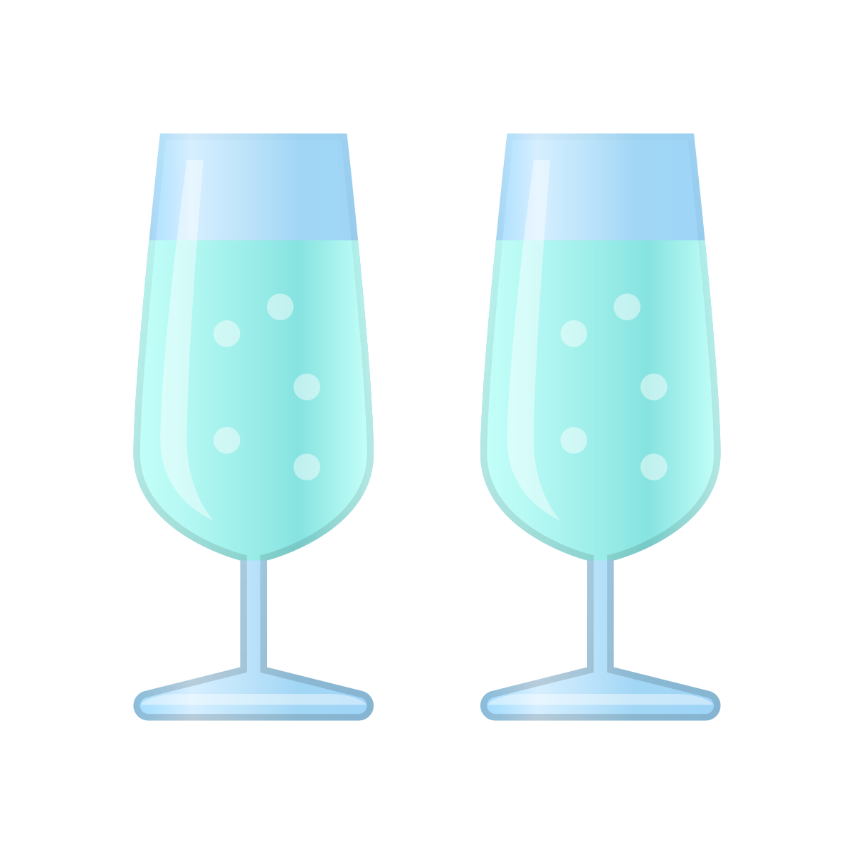 skeuomorphism style champagne icon