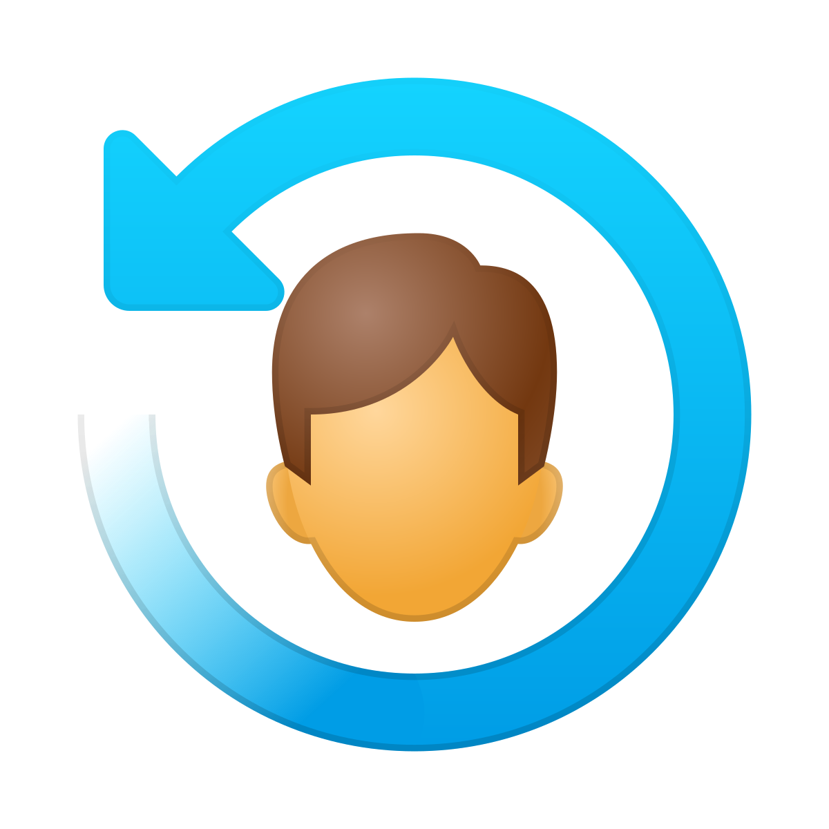 skeuomorphism style change user male icon