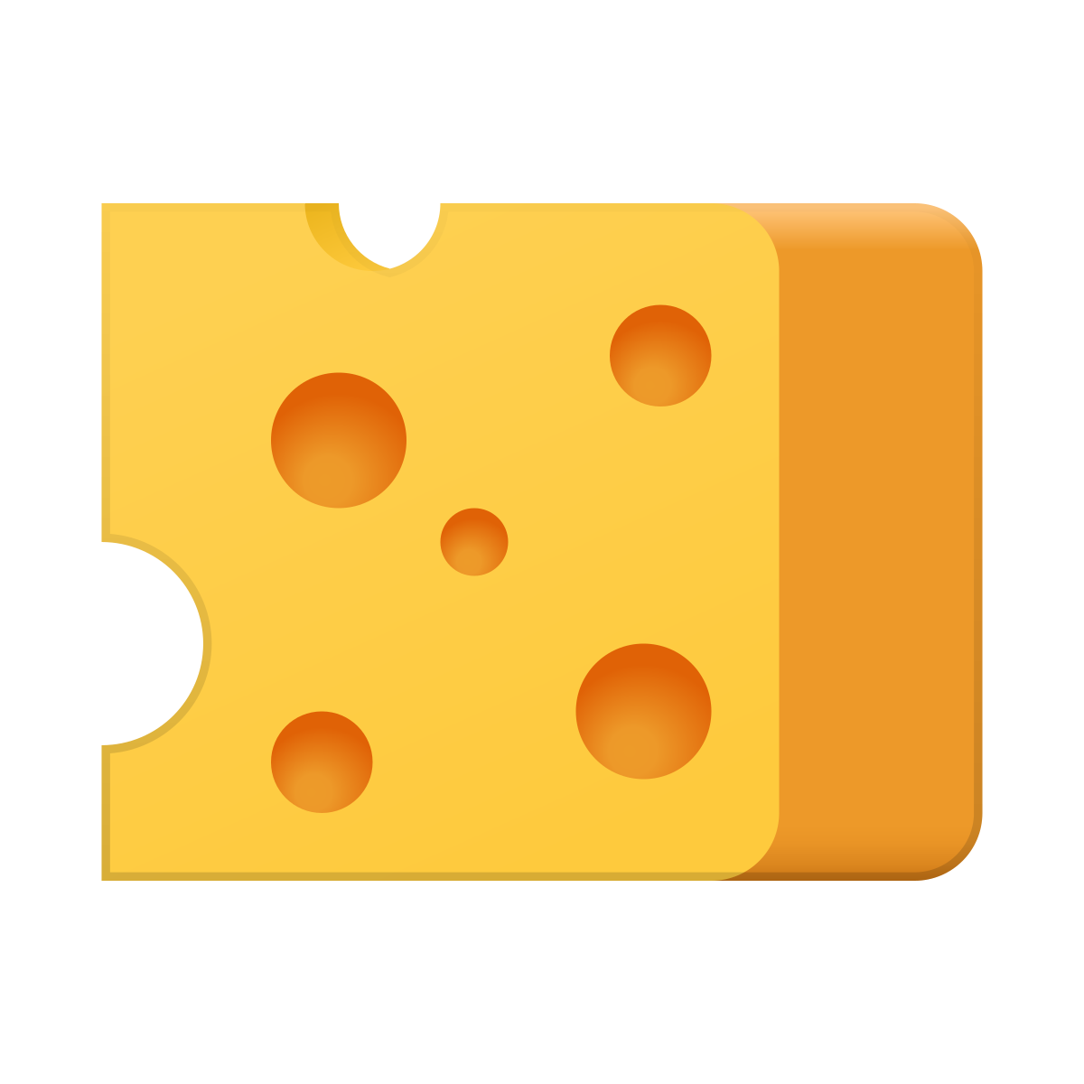 skeuomorphism style cheese icon