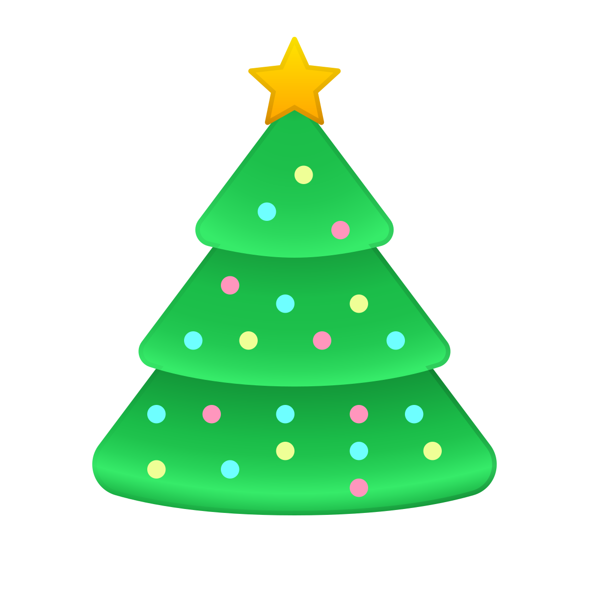 skeuomorphism style christmas tree icon