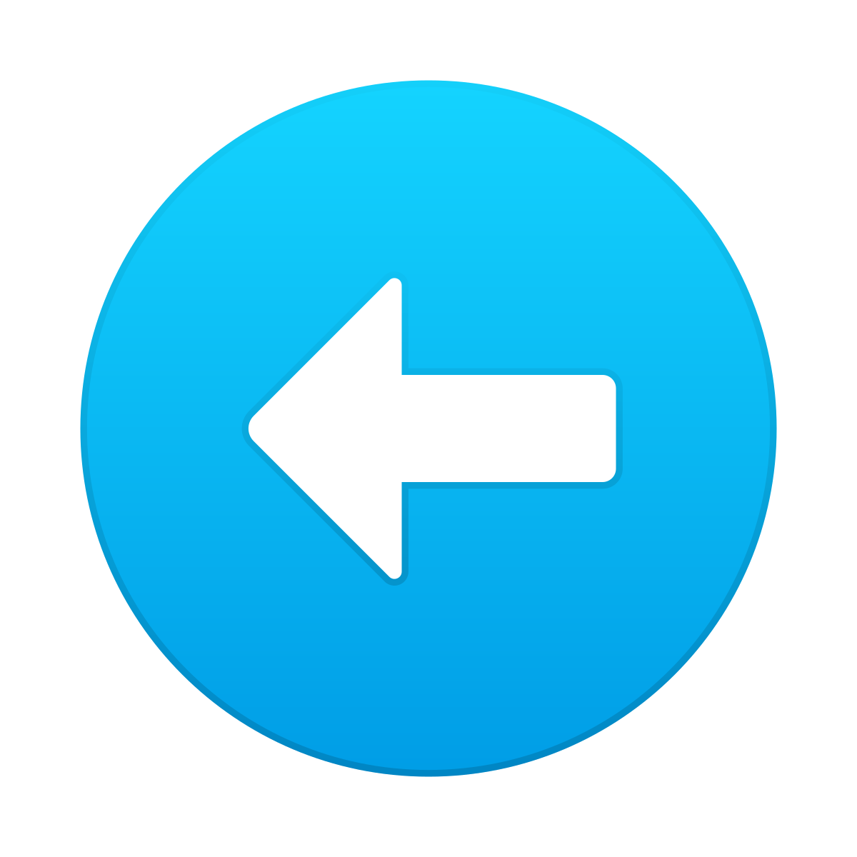 skeuomorphism style circled left icon