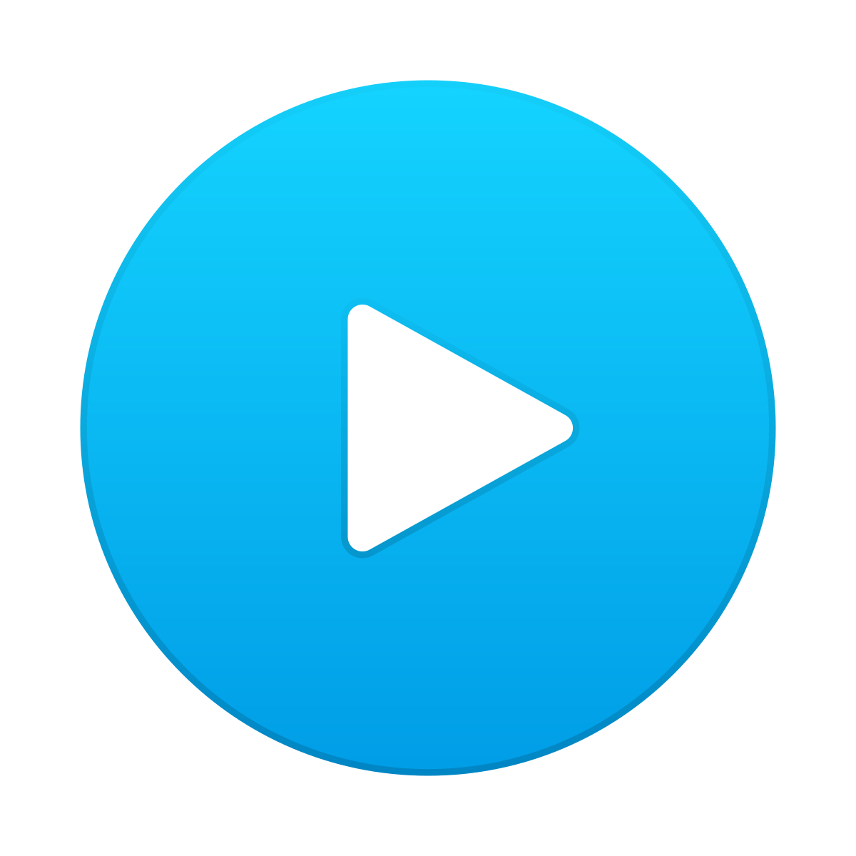 skeuomorphism style circled play icon