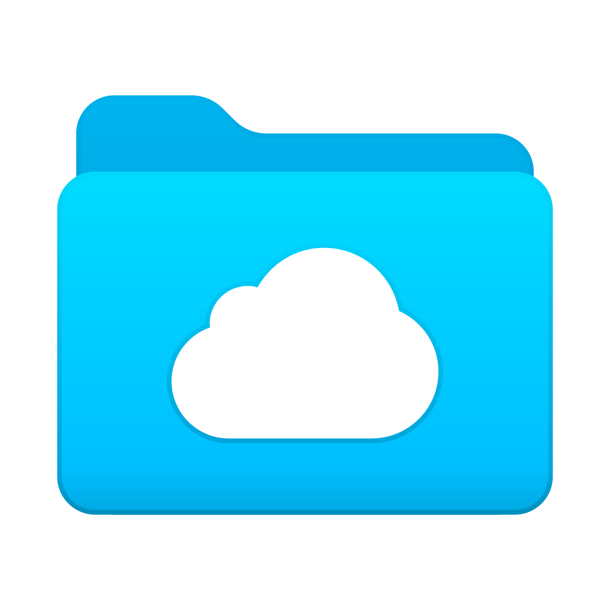 skeuomorphism style cloud folder icon