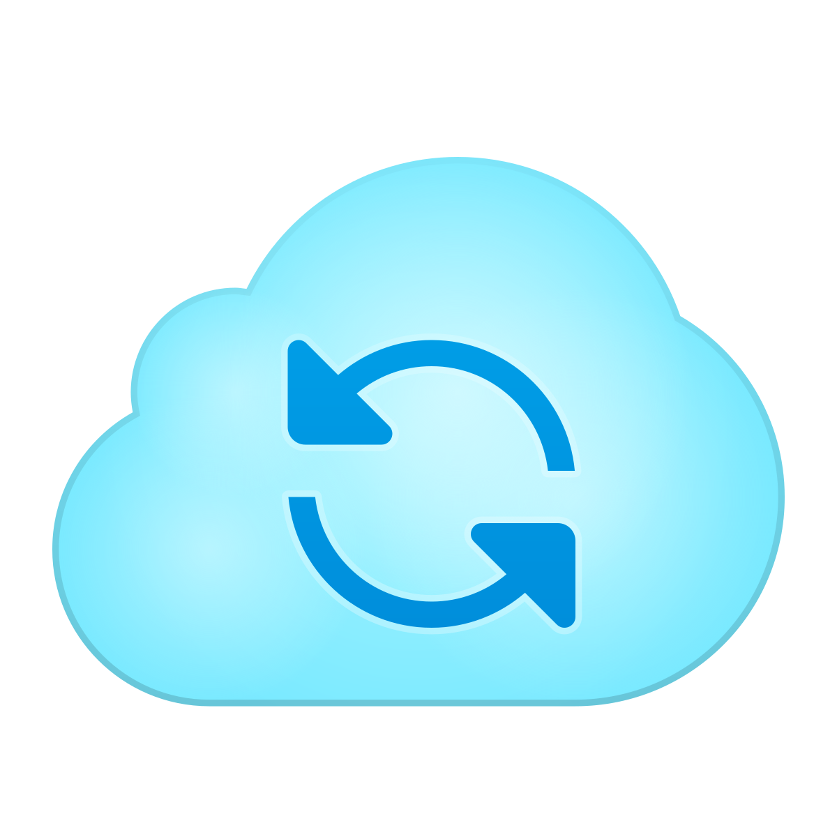 skeuomorphism style cloud sync icon