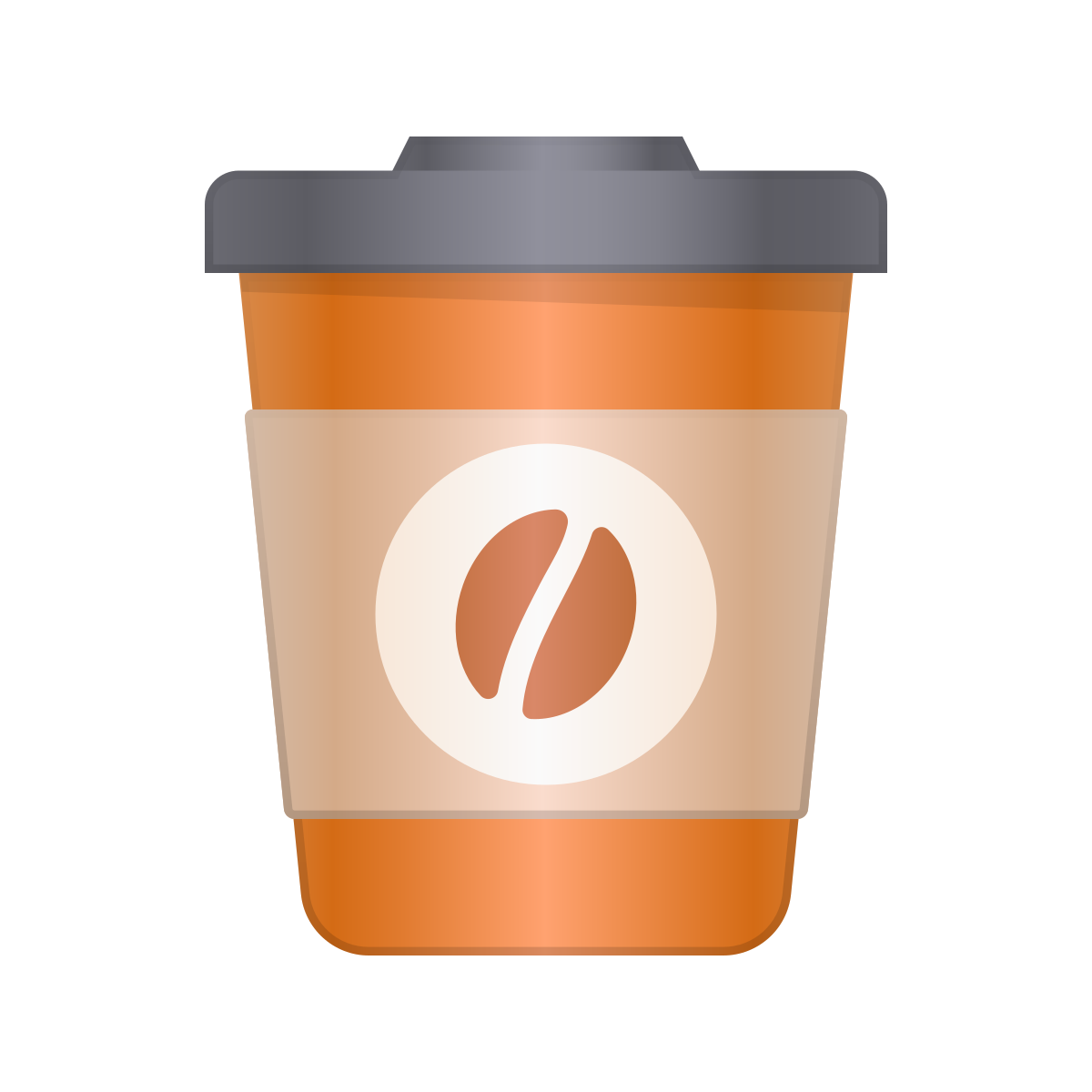 skeuomorphism style coffee to go icon
